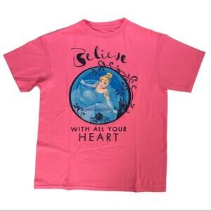 Disney Princess T-Shirt Pink Believe Girls Size XL